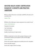 DEVOTED HEALTH AGENT CERTIFICATION&NewLine;EXAMS KEY CONCEPTS AND PRACTICE&NewLine;QUESTIONS&NewLine;