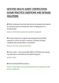 DEVOTED HEALTH AGENT CERTIFICATION&NewLine;EXAMS PRACTICE QUESTIONS AND DETAILED&NewLine;SOLUTIONS&NewLine;