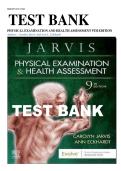 TEST BANK PHYSICAL EXAMINATION AND HEALTH ASSESSMENT 9TH EDITION Authors&colon; Carolyn Jarvis And Ann L&period;Eckhardt&colon;ISBN&colon;9780323809849