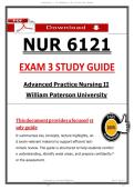NUR 6121 &NewLine;EXAM 3 STUDY GUIDE &NewLine;Advanced Practice Nursing II &NewLine;William Paterson University