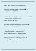 Shadow Health Final Exam Questions and Answers 2026&sol;2027 &ndash; Complete Study Guide