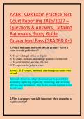 AAERT CDR Exam Practice Test Court Reporting 2026&sol;2027 &ndash; Questions & Answers&comma; Detailed Rationales&comma; Study Guide Guaranteed Pass &lpar;GRADED A&plus;&rpar;