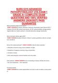 NURS 5315 ADVANCED &NewLine;PATHOPHYSIOLOGY UTA EXAM 1 &NewLine;GRADE A&plus; COMPLETE EXAM &NewLine;QUESTIONS AND 100&percnt; VERIFIED &NewLine;ANSWERS &lpar;2026&sol;2027&rpar; PASS &NewLine;GUARANTEE 