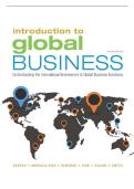 Test Bank For Introduction To Global Business&comma; 2nd Edition By Julian Gaspar&comma; Arreola-Risa&comma; Bierman&comma; Hise&comma; Kolari&comma; And Smith &vert; All Chapters &vert; Questions & 100&percnt; Verified Answers &vert; A&plus; Graded