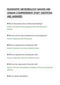 DIAGNOSTIC MICROBIOLOGY MAHON AND&NewLine;LEHMAN COMPREHENSIVE STUDY QUESTIONS&NewLine;AND ANSWERS