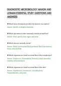 DIAGNOSTIC MICROBIOLOGY MAHON AND&NewLine;LEHMAN ESSENTIAL STUDY QUESTIONS AND&NewLine;ANSWERS&NewLine;