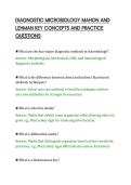 DIAGNOSTIC MICROBIOLOGY MAHON AND&NewLine;LEHMAN KEY CONCEPTS AND PRACTICE&NewLine;QUESTIONS&NewLine;