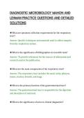 DIAGNOSTIC MICROBIOLOGY MAHON AND&NewLine;LEHMAN PRACTICE QUESTIONS AND DETAILED&NewLine;SOLUTIONS&NewLine;