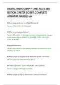 DIGITAL RADIOGRAPHY AND PACS 3RD&NewLine;EDITION CARTER SCRIPT COMPLETE&NewLine;ANSWERS GRADED A&plus;
