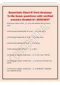 Essentials Chart K Verb Anatomy&NewLine;To Be Exam questions with verified&NewLine;answers Graded A&plus; 2026&sol;2027&NewLine;How do you name a verb&quest; - Use the infinitive form to name a&NewLine;verb&period;&NewLine;List the present principal parts of "to be&period;" - am&comma; are&comma; is&NewLine;List the past p