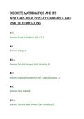 DISCRETE MATHEMATICS AND ITS&NewLine;APPLICATIONS ROSEN KEY CONCEPTS AND&NewLine;PRACTICE QUESTIONS&NewLine;
