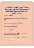 Fortis Med&sol;surg 2 exam 4 Exam&NewLine;Questions with Verified Answers &vert;&NewLine;2026&sol;2027 Update&vert; Graded A&plus;&NewLine;100&percnt; Correct&NewLine;Normal CVP -2-8&NewLine;What is the first thing you do if the patient is fighting the vent&quest; -&NewLine;Coach and educate the patient&NewLine;What can cause low pressure