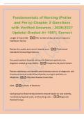 Fundamentals of Nursing &lpar;Potter&NewLine;and Perry&rpar; Chapter 2 Questions&NewLine;with Verified Answers &vert; 2026&sol;2027&NewLine;Update&vert; Graded A&plus; 100&percnt; Correct&NewLine;Length of Stay &lpar;LOS&rpar; -The number of days a person stays in a&NewLine;healthcare facility&period;&NewLine;Review the quality and cost of hospital