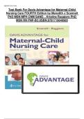 Test Bank For Davis Advantage for Maternal-Child  Nursing Care FOURTH Edition by Meredith J Scannell  PhD MSN MPH CNM SANE- &comma; Kristine Ruggiero PhD  MSN RN PNP-BC&vert;&vert;ISBN&colon;9781719640985