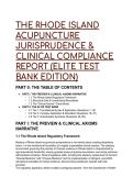 2026&sol;2027 Rhode Island Acupuncture Jurisprudence & Clinical Compliance Exam &vert; Elite Test Bank & Study Guide