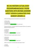 NR 546 MIDTERM ACTUAL EXAM PSYCHOPHARMACOLOGY TESTED QUESTIONS WITH REVISED ANSWERS LATEST VERSION GUARANTEED PASS ALREADY GRADED A&plus;