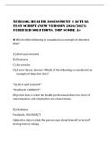 NUR310G HEALTH ASSESSMENT 4 ACTUAL&NewLine;TEST SCRIPT &lpar;NEW VERSION 2026&sol;2027&rpar;&NewLine;VERIFIED SOLUTIONS&period; TOP SCORE A&plus;