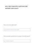 WGU D662 Exam  Latest test with questions and 100&percnt; verified answers