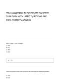 Pre-Assessment Intro to Cryptography  Latest test with questions and 100&percnt; verified answers