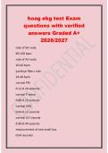 hoag ekg test Exam&NewLine;questions with verified&NewLine;answers Graded A&plus;&NewLine;2026&sol;2027&NewLine;rate of SA node&NewLine;60-100 bpm&NewLine;rate of AV node&NewLine;40-60 bpm&NewLine;purkinje fibe