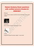 Human Anatomy Exam questions&NewLine;with verified answers Graded A&plus;&NewLine;2026&sol;2027&NewLine;Phalanges&NewLine;Fingers and toes located on both the hands and feet &lpar;14 in each and 56&NewLine;in total&rpar;