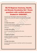 IELTS Beginner Anatomy&comma; Health&comma; and Beauty Vocabulary Set 1 Exam questions with verified answers Graded A&plus; 2026&sol;2027 &lpar;noun&rpar; An event that happens without prior planning or unintentionally&comma; usually with negative consequences such as bodily injury&period; a