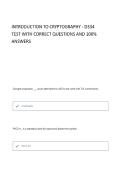 Introduction to Cryptography - D334  Latest test with questions and 100&percnt; verified answers