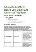 2026&sol;2027 Ohio Acupuncture Board Law Exam&colon; S-Tier Universal Test Bank & Study Guide &lpar;Questions with Rationales&rpar;