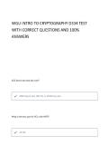 WGU - Intro to Cryptography - D334  Latest test with questions and 100&percnt; verified answers