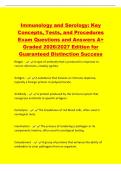 Immunology and Serology&colon; Key&NewLine;Concepts&comma; Tests&comma; and Procedures&NewLine;Exam Questions and Answers A&plus;&NewLine;Graded 2026&sol;2027 Edition for&NewLine;Guaranteed Distinction Success&NewLine;Reagin - A type of antibody that is produced in response to&NewLine;certain infections&comma; notably syphilis&period;