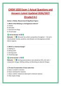 CHEM 1020 Exam &vert; Actual Questions and &NewLine;Answers Latest Updated 2026&sol;2027 &NewLine;&lpar;Graded A&plus;&rpar; 