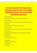 Immunology and Serology Exam&NewLine;Questions and Answers A&plus; Graded&NewLine;2026&sol;2027 Edition for Guaranteed&NewLine;Distinction Success&NewLine;Clinical immunology&NewLine;study of diseases caused by disorders of the immune system&NewLine;Immunodeficiency&NewLine;when parts of the immune system fail t