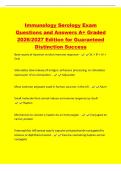 Immunology Serology Exam&NewLine;Questions and Answers A&plus; Graded&NewLine;2026&sol;2027 Edition for Guaranteed&NewLine;Distinction Success&NewLine;Best routes of injection to elicit immune response - SC > IP > IV >&NewLine;Oral&NewLine;Stimulates slow release of antigen&comma; enhances processing&comma; 