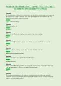 HEALTHCARE MARKETING - EXAM 2 UPDATED ACTUAL&NewLine;QUESTIONS AND CORRECT ANSWERS