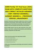 AORN PeriOp 101 Final Exam &lpar;2026&rpar; &NewLine;EXAM WITH COMPLETE QUESTIONS &NewLine;AND CORRECT DETAILED ANSWERS &NewLine;&lpar;100&percnt; VERIFIED ANSWERS&rpar; &vert; &NewLine;ALREADY GRADED A&plus; &vert; PROFESSOR &NewLine;VERIFIED &vert; BRANDNEW&excl;&excl;&excl; 