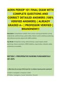 AORN PeriOp 101 Final Exam &lpar;2026&rpar; &NewLine;EXAM WITH COMPLETE QUESTIONS &NewLine;AND CORRECT DETAILED ANSWERS &NewLine;&lpar;100&percnt; VERIFIED ANSWERS&rpar; &vert; &NewLine;ALREADY GRADED A&plus; &vert; PROFESSOR &NewLine;VERIFIED &vert; BRANDNEW&excl;&excl;&excl; 