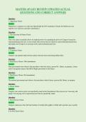 MASTER AP GOV REVIEW UPDATED ACTUAL&NewLine;QUESTIONS AND CORRECT ANSWERS