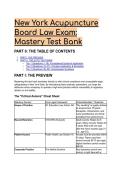 2026&sol;2027 New York Acupuncture Board Law Exam&colon; S-Tier Master Test Bank &lpar;Q&A&rpar;