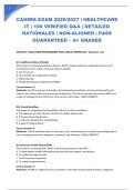 CAHIMS EXAM 2026&sol;2027 &vert; HEALTHCARE IT &vert; 100 VERIFIED Q&A &vert; DETAILED RATIONALES &vert; NGN-ALIGNED &vert; PASS GUARANTEED &ndash; A&plus; GRADED