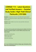 COMSAE 114 &ndash; Latest Questions &NewLine;and Verified Answers &plus; Detailed &NewLine;Study Guide &vert; High-Yield Clinical &NewLine;Flashcards &vert; 250 Q&A &NewLine;