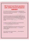 NC Funeral Law Exam questions&NewLine;with verified answers Graded A&plus;&NewLine;2026&sol;2027&NewLine;Four members of the Board of Funeral Service are appointed by the&NewLine;Governor from nominees recommended by&colon; - The North Carolina&NewLine;Funeral Directors Association&period;&NewLine;Every NC Burial asso