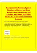 Neuroscience&colon; Nervous System&NewLine;Structures&comma; Planes&comma; and Brain&NewLine;Anatomy Exam Questions and&NewLine;Answers A&plus; Graded 2026&sol;2027&NewLine;Edition for Guaranteed Distinction&NewLine;Success&NewLine;What are the anatomical references in the nervous system&quest;&NewLine;Anatomical references include ant