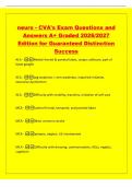 neuro - CVA's Exam Questions and&NewLine;Answers A&plus; Graded 2026&sol;2027&NewLine;Edition for Guaranteed Distinction&NewLine;Success&NewLine;ACA -Medial frontal & parietal lobes&comma; corpus callosum&comma; part of&NewLine;basal ganglia&NewLine;ACA -Leg weakness > arm weakness&comma; impaired initiation&comma;&NewLine;ex