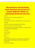 Neuroanatomy and Physiology&NewLine;Exam Questions and Answers A&plus;&NewLine;Graded 2026&sol;2027 Edition for&NewLine;Guaranteed Distinction Success&NewLine;Anatomy&NewLine;Study of the structure of organisms and their parts&NewLine;Neuroanatomy&NewLine;Study of anatomy and the structural organization of the n