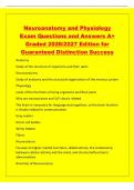 Neuroanatomy and Physiology&NewLine;Exam Questions and Answers A&plus;&NewLine;Graded 2026&sol;2027 Edition for&NewLine;Guaranteed Distinction Success&NewLine;Anatomy&NewLine;Study of the structure of organisms and their parts&NewLine;Neuroanatomy&NewLine;Study of anatomy and the structural organization of the n