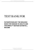 TEST BANK FOR&NewLine;PATHOPHYSIOLOGY THE BIOLOGIC &NewLine;BASIS FOR DISEASE IN ADULTS AND &NewLine;CHILDREN 8TH EDITION KATHRYN L&period; &NewLine;MCCANE