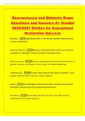 Neuroscience and Behavior Exam&NewLine;Questions and Answers A&plus; Graded&NewLine;2026&sol;2027 Edition for Guaranteed&NewLine;Distinction Success&NewLine;Neurons -Specialized cells in the nervous system that send and&NewLine;receive information&NewLine;Sensory neurons - Neurons that send information fr