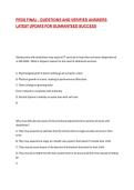 PEDS FINAL - QUESTIONS AND VERIFIED ANSWERS LATEST UPDATE FOR GUARANTEED SUCCESS