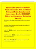 Neuroscience and Cell Biology&colon;&NewLine;Brain Structures&comma; Glia&comma; and Neural&NewLine;Transport Exam Questions and&NewLine;Answers A&plus; Graded 2026&sol;2027&NewLine;Edition for Guaranteed Distinction&NewLine;Success&NewLine;Neuroscience -The scientific study of the brain and nervous&NewLine;system&period;&NewLine;Nissl Stain -