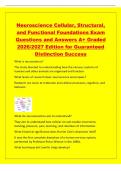 Neuroscience Cellular&comma; Structural&comma;&NewLine;and Functional Foundations Exam&NewLine;Questions and Answers A&plus; Graded&NewLine;2026&sol;2027 Edition for Guaranteed&NewLine;Distinction Success&NewLine;What is neuroscience&quest;&NewLine;The study devoted to understanding how the nervous systems of&NewLine;humans and o